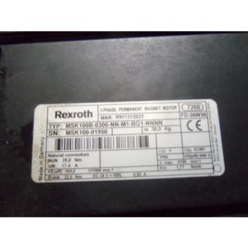 REXROTH MSK100B-0300-NN-M1-BG1-NNNN PERMANENT MAGENT MOTOR *USED*