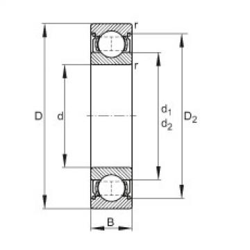 FAG Germany Deep groove ball bearings - 6016-2Z