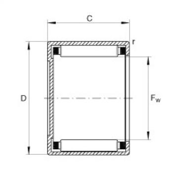 FAG Germany Drawn cup needle roller bearings with closed end - BCE1812