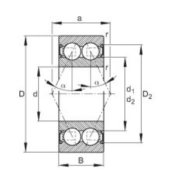 FAG Germany Angular contact ball bearings - 3812-B-2RS-TVH