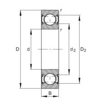 FAG Germany Deep groove ball bearings - 6303-C-2HRS