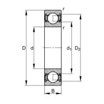 FAG Germany Deep groove ball bearings - S6008-2RSR