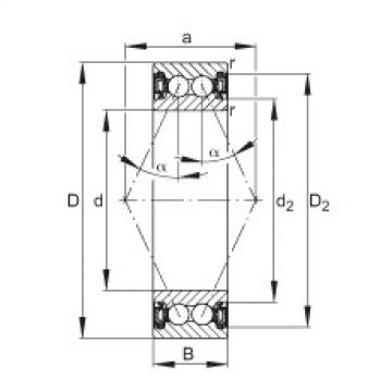 FAG Germany Angular contact ball bearings - 3005-B-2RZ-TVH