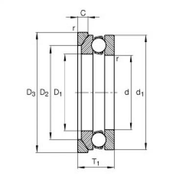 FAG Germany Axial deep groove ball bearings - 53208 + U208