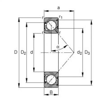 FAG Germany Angular contact ball bearings - 7006-B-XL-2RS-TVP