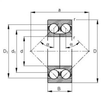 FAG Germany Angular contact ball bearings - 3305-DA-TVP