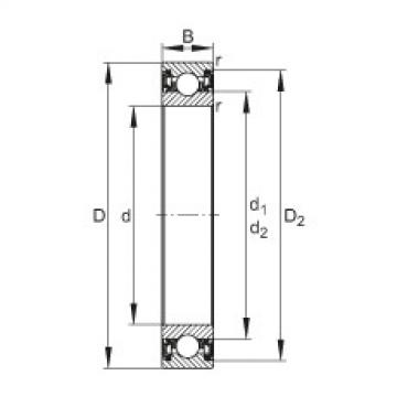 FAG Germany Deep groove ball bearings - 61813-2RZ-Y