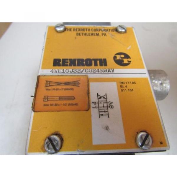 REXROTH HYDRAULIC VALVE 4WE10J32/CG24N9AV 4WE10J32CG24N9AV GZ63-0-A 241 24V DC #2 image