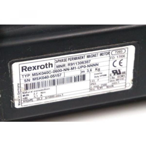 NEW REXROTH R911306387 PERMANENT MAGNET SERVO MOTOR MSK040C-0600-NN-M1-UP0-NNNN #2 image