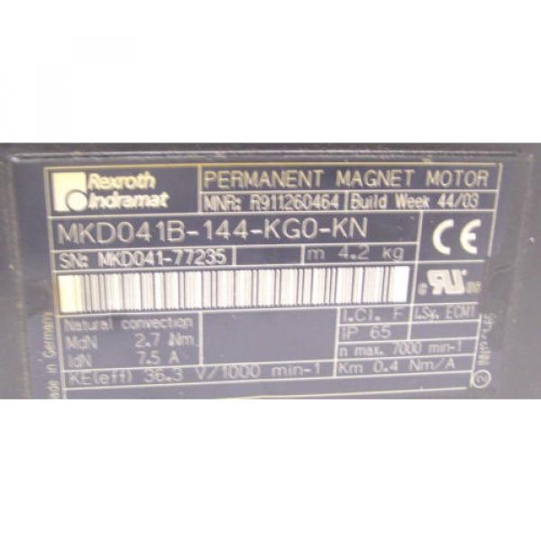 REXROTH INDRAMAT  PERMANENT MAGNET MOTOR   MKD041B-144-KG0-KN   60 Day Warranty! #6 image
