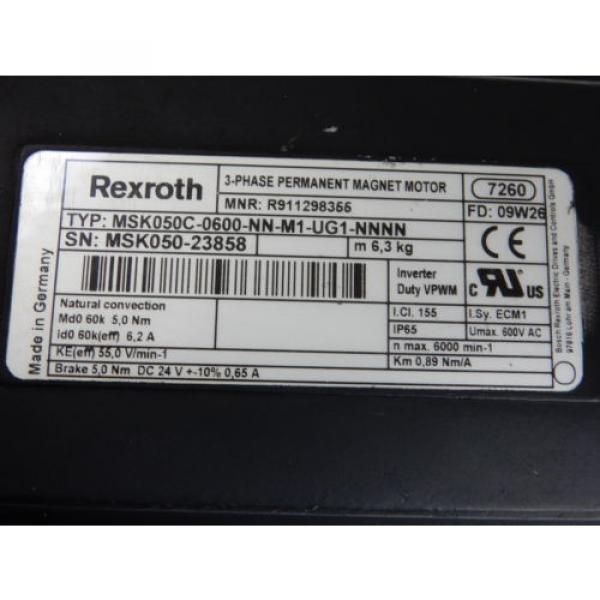 Rexroth MSK050C-0600-NN-M1-UG1-NNNN SERVO MOTOR #6 image