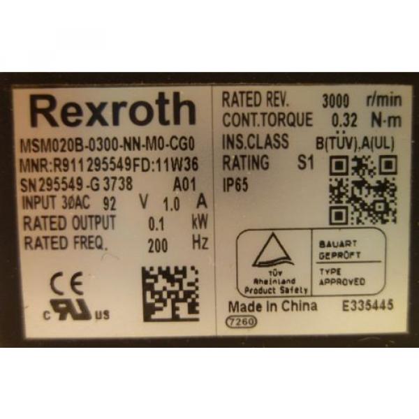 Rexroth MSM020B-0300-NN-M0-CG0 Servomotor #4 image