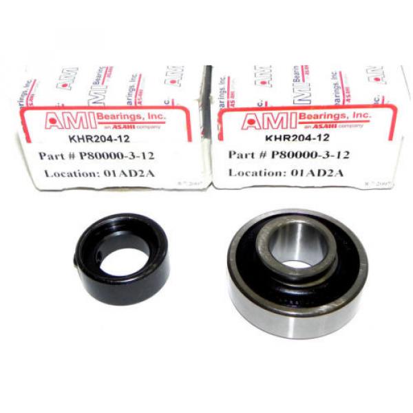 LOT 16038M Deep groove ball bearings 7000138H OF 2 NIB AMI KHR204-12 BEARINGS KHR20412 BEARING ECCENTRIC 3/4&#039;&#039; KH204-12 #1 image