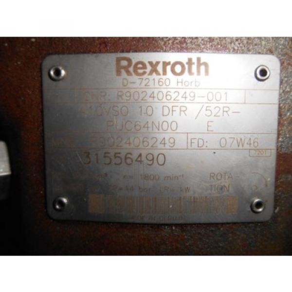 REXROTH A10VS010DFR/52R-PUC64N00 PUMP, 1800 RPM, 14 BAR, 10.5 CM, USED #2 image