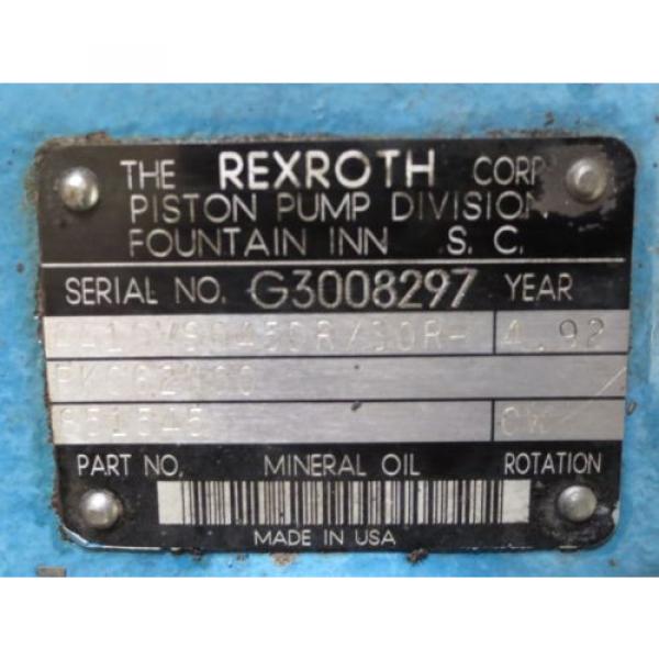 MARATHON MOTOR VL 184TTFL7371AN L TFL REXROTH PUMP AA10VS045DR/30R PV020 SS1S #11 image