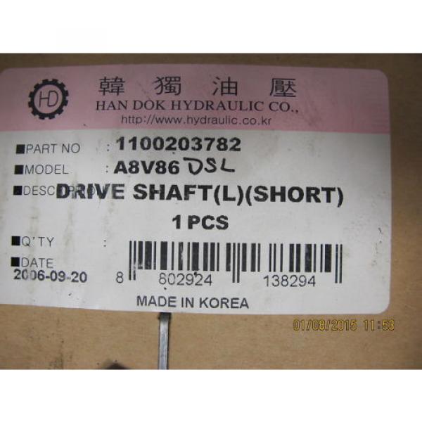 1100203782 Doosan/Daewoo A8V86 Rexroth Pump Left Drive Shaft HD400 HD450 HD500 H #4 image