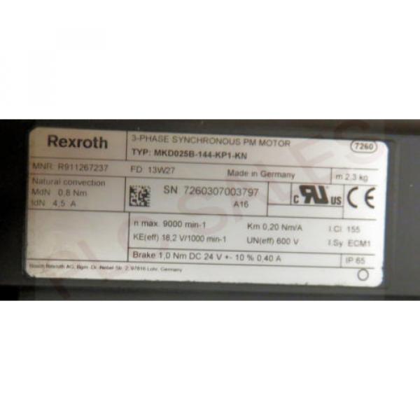 REXROTH MKD025B-144-KP1-KN  |  Permanant Magnet Servo Motor  *NEW* #3 image