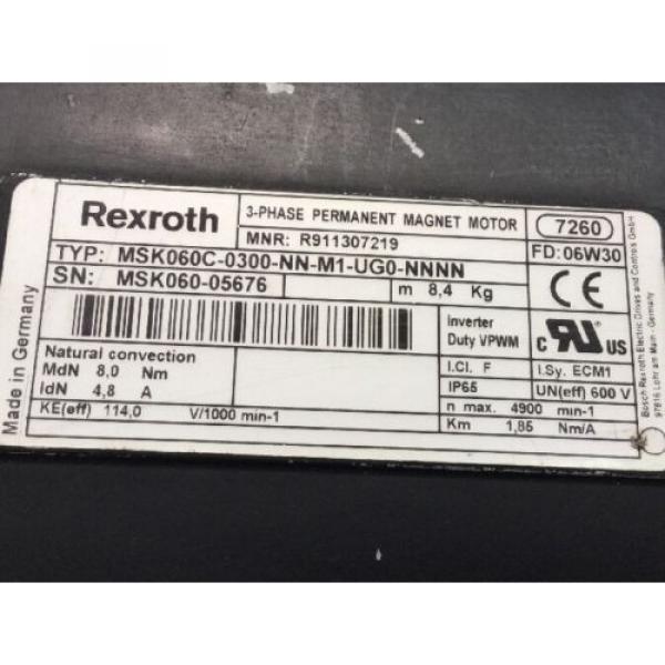 REXROTH 3~PERMANENT-MAGNET-MOTOR &lt;&gt; MSK060C -0300 -NN -M1 -UG0 -NNNN #5 image