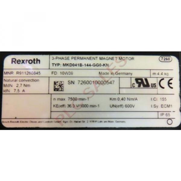 REXROTH MKD041B-144-GG0-KN  |  Permanant Magnet Servo Motor  *NEW* #4 image