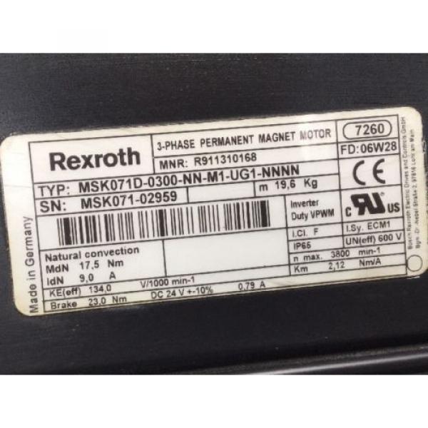 REXROTH 3~PERMANENT-MAGNET-MOTOR &lt;&gt; MSK071D -0300 -NN -M1 -UG1 -NNNN #5 image