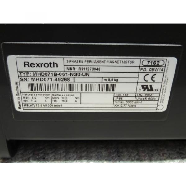 Rexroth MHD071B-061-NG0-UN DIGITAL AC SERVO MOTOR MHD071B Indramat R911273948 #3 image