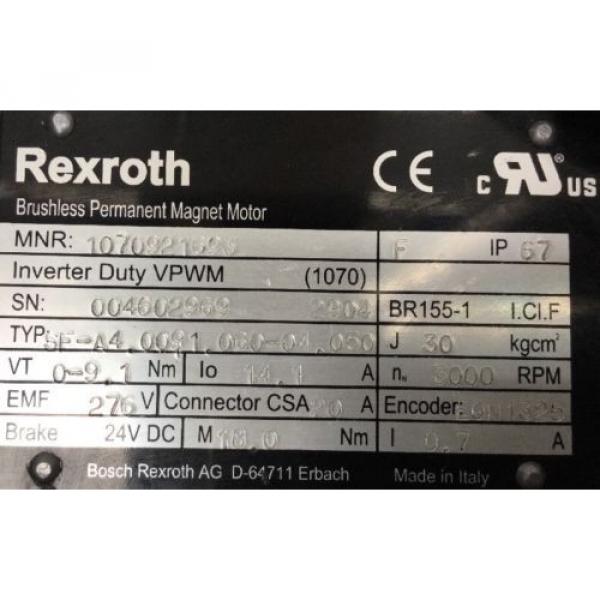 REXROTH BRUSHLESS PERMANENT MAGNET MOTOR / SF-A4.0091.060-04.050 #2 image