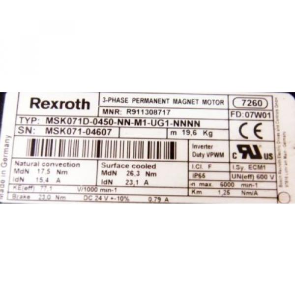 Rexroth Servomotor MSK 071D-0450-NN-M1-UG1-NNNN #3 image