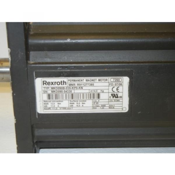 REXROTH INDRAMAT MKD090B-035-KP0-KN USED PERMANENT MAGNET MOTOR MKD090B035KP0KN #2 image