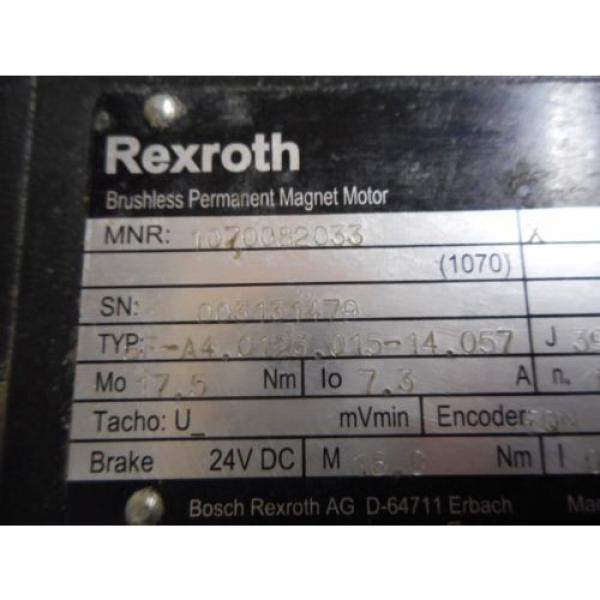 Rexroth Type SF-A4 0125 015-14.057 Servo Motor Nr 1070082033 Used Good Working #5 image