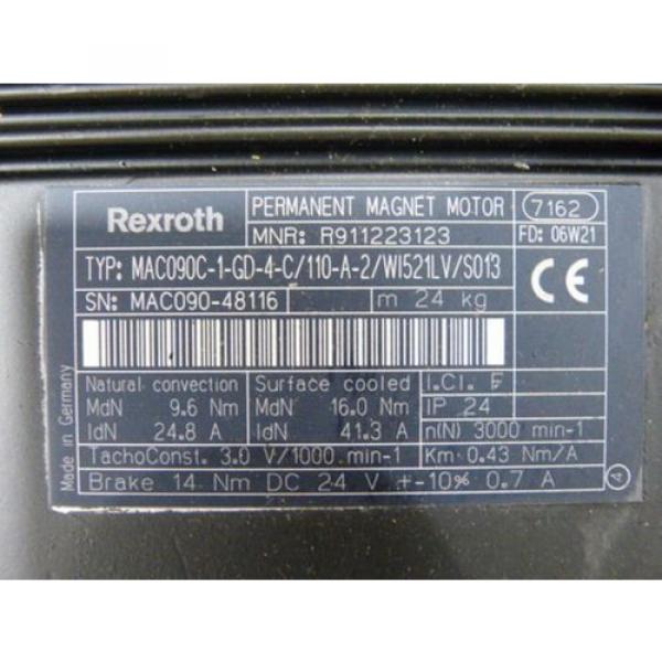 Rexroth MAC090C-1-GD-4-C/110-A-2/WI521LV/S013 Permanent Magnet Motor   &gt; ungebra #4 image