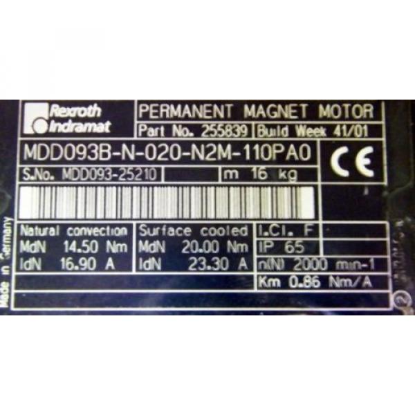 Indramat Servomotor MDD093B-N-020-N2M-110PAO Rexroth Indramat #3 image