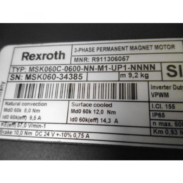 REXROTH MSK060C-0600-NN-M1-UP1-NNNN SERVO MOTOR *NEW IN BOX* #6 image