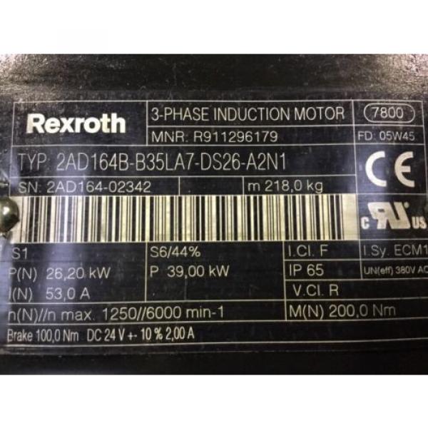 REXROTH  ( 3 - Phase Induction Motor ) 2AD164B-B35LA7-DS26-A2N1 #3 image