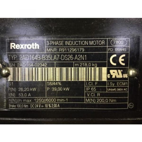 REXROTH  ( 3 - Phase Induction Motor ) 2AD164B-B35LA7-DS26-A2N1 #4 image