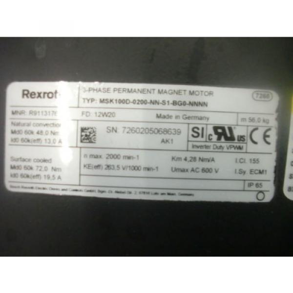 REXROTH SERVO MOTOR    MSK100D-0200-NN-S1-BG0-NNNN #2 image