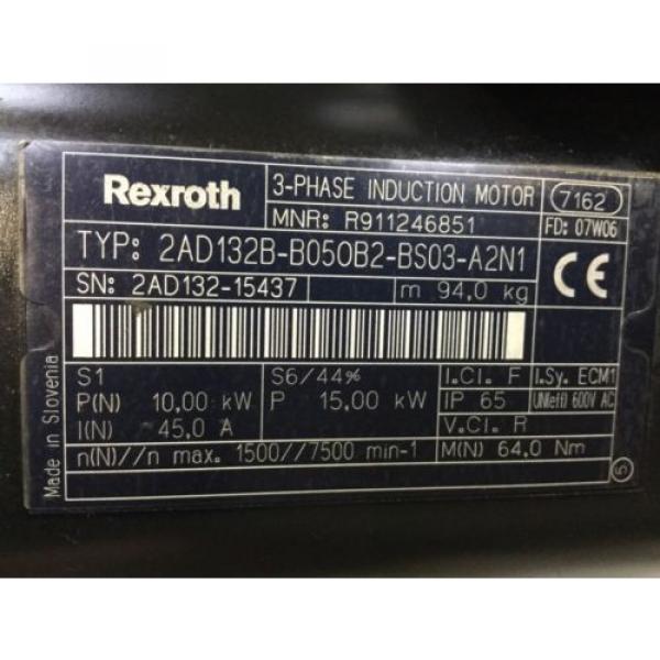 REXROTH  ( 3-Phase Induction Motor )  2AD132B-B050B2-BS03-A2N1 #4 image