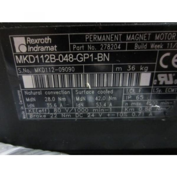 New Rexroth Indramat Servo Motor with Brake - MKD-112B-048-GP1-BN #3 image