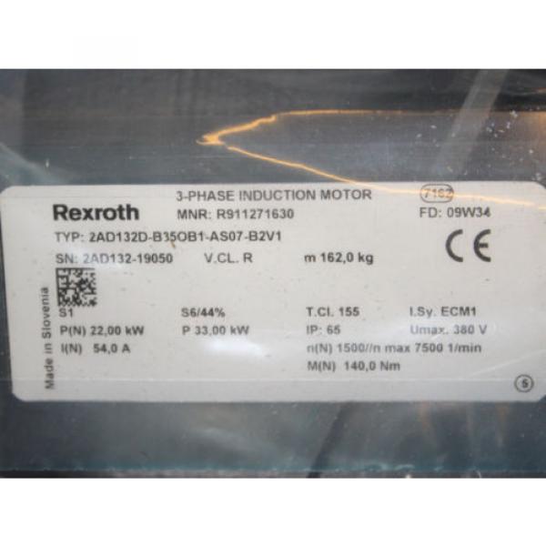 Bosch REXROTH Indramat Servomotor 2AD132D-B35OB1-AS07-B2V1 REM/OVP #2 image