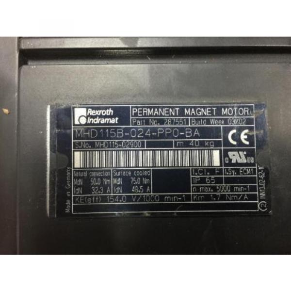 REXROTH SERVO MOTOR, MHD115B-024-PP0-BA #1 image