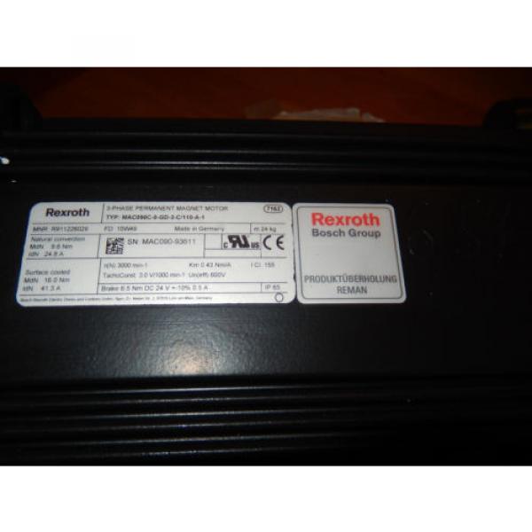 REXROTH MAC090C-0-GD-3-C/110-A-1, R911226029, Tacho, Brake 6.5Nm, Servomotor #2 image