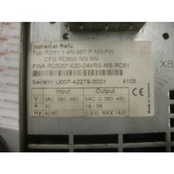 REXROTH INDRAMAT SERVO DRIVE CONTROLLER  RD51.1-4N-003-P-NN-FW #2 image