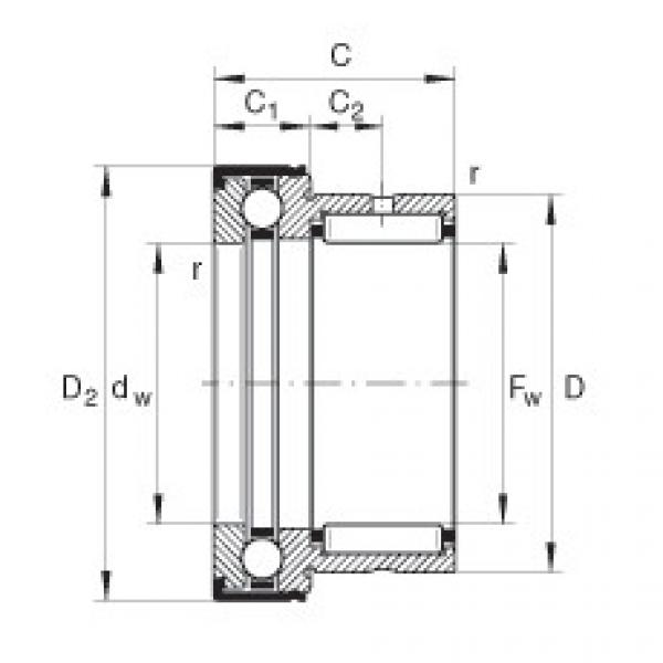 FAG Germany Needle roller/axial ball bearings - NKX10-Z-TV-XL #1 image