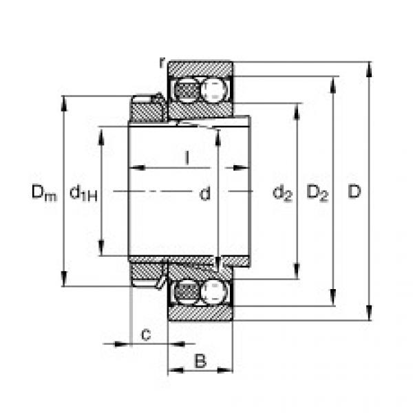 FAG Germany Self-aligning ball bearings - 2205-K-2RS-TVH-C3 + H305 #1 image