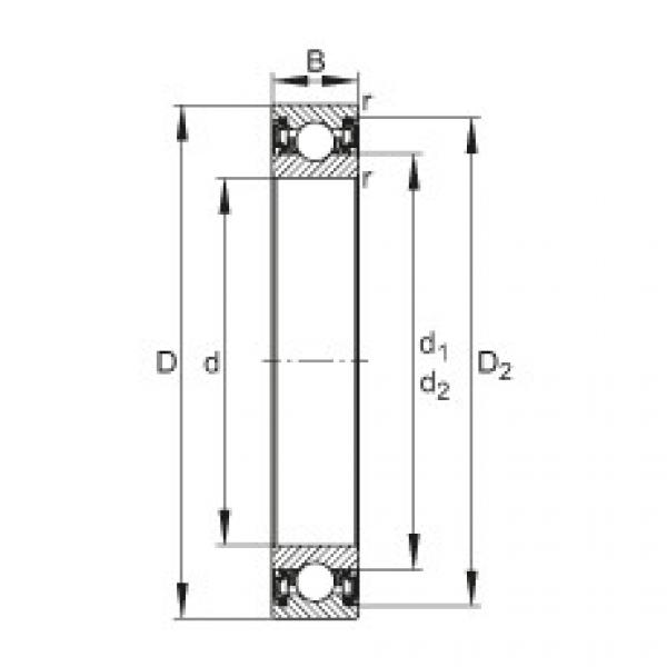 FAG Germany Deep groove ball bearings - 61815-2RZ-Y #1 image