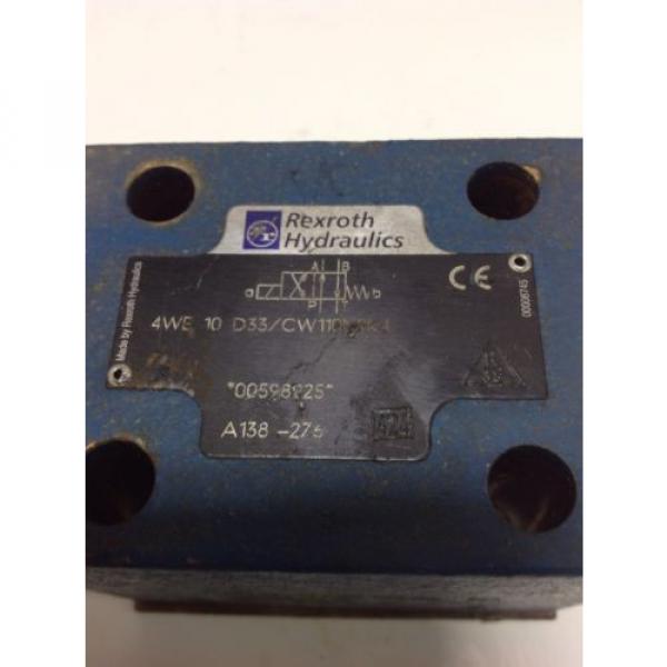 REXROTH HYDRAULIC DIRECTIONAL SOLENOID VALVE 4WE 10 D33/CW110N9K4 102736 #2 image