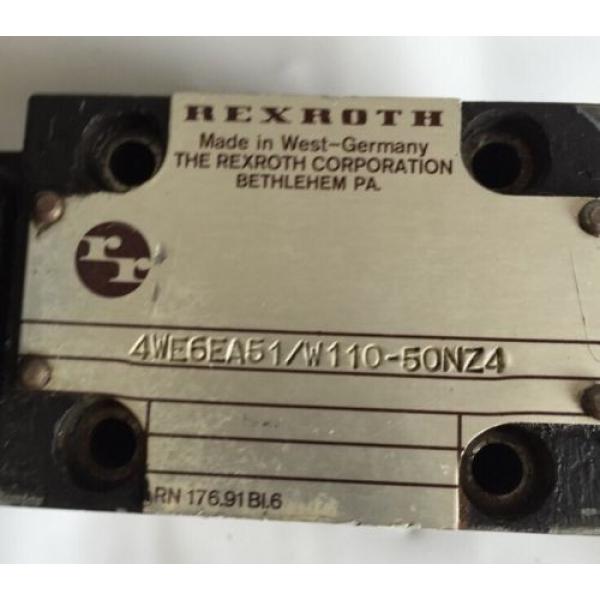 REXROTH 4WE6EA51/W110-50NZ4 DIRECTIONAL VALVE (H51-TOP) #4 image