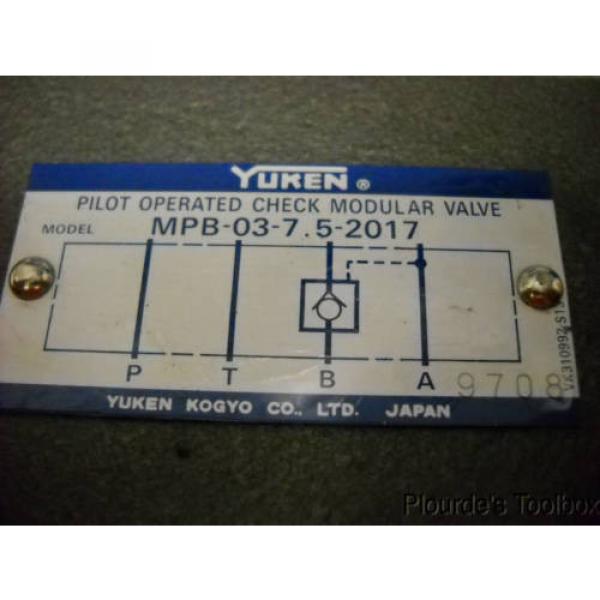 New Yuken Pilot-Operated Hydraulic Check Valve, MPB-03-7.5-2017 #3 image