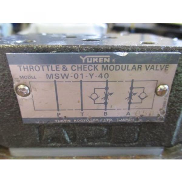 YUKEN THROTTLE &amp; CHECK MODULAR VALVE MSW-01-Y-40 #2 image