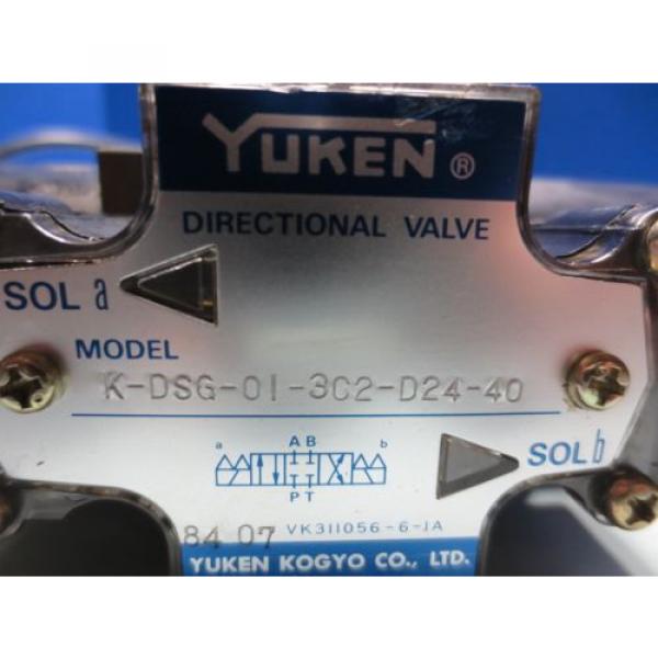 YUKEN SOLENOID VALVE K-DSG-01-3C2-D24-40 BLUE COLOR TAG #2 image