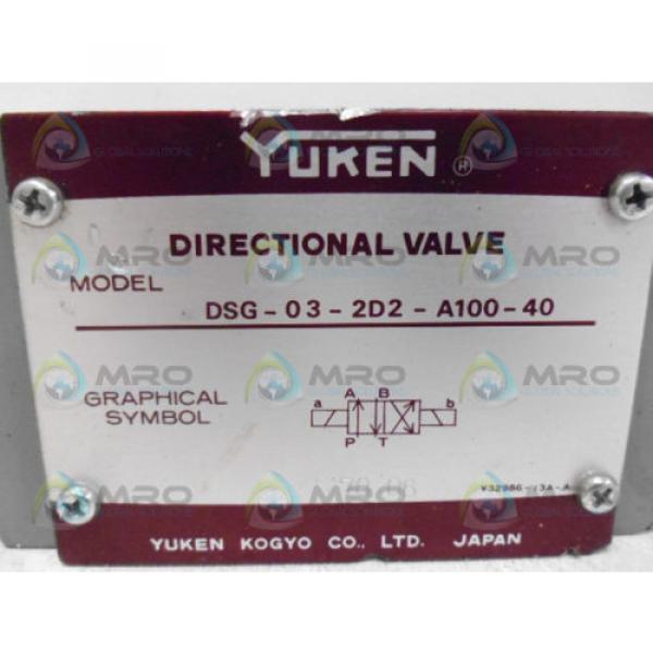 YUKEN DSG-03-2D2-A100-40 DIRECTIONAL VALVE *NEW NO BOX* #5 image